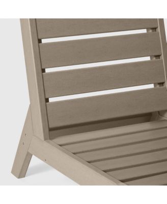 Outdoor HDPE Deep Seating Modular Armless Patio Weathered Wood Chair with Cushions