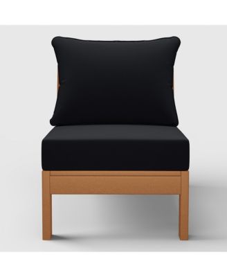 Outdoor HDPE Deep Seating Modular Armless Patio Chair with Cushions
