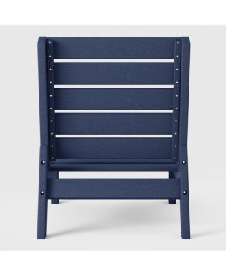 Outdoor HDPE Deep Seating Modular Armless Patio Blue Chair with Cushions