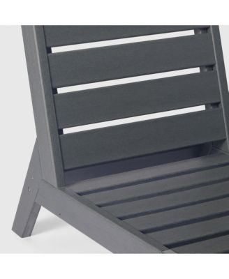 Outdoor HDPE Deep Seating Modular Armless Patio Gray Chair with Cushions