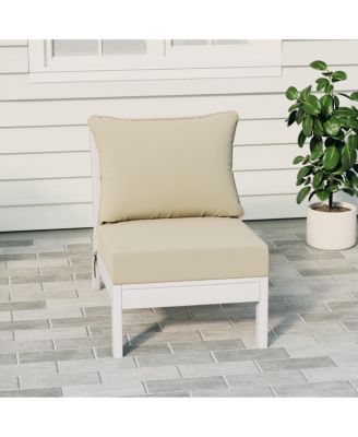 Outdoor HDPE Deep Seating Modular Armless Patio White Chair with Cushions