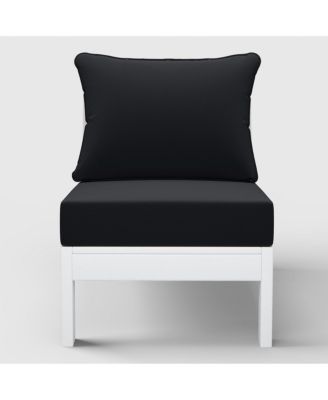 Outdoor HDPE Deep Seating Modular Armless Patio Teak Chair with Cushions
