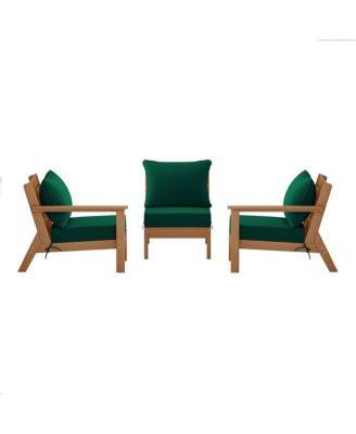 Outdoor Patio HDPE Teak Sectional Sofa with Patio Cushions