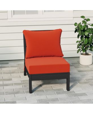 Outdoor HDPE Deep Seating Modular Armless Patio Black Chair with Cushions