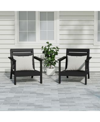 Outdoor Patio HDPE Deep Seating Armchair (Set of 2)