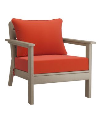 Outdoor 6-Piece Weathered Wood Modular Sectional Patio Furniture Sofa Set