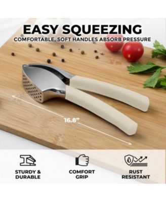 Garlic Press Comfort Grip with Peeler and Brush