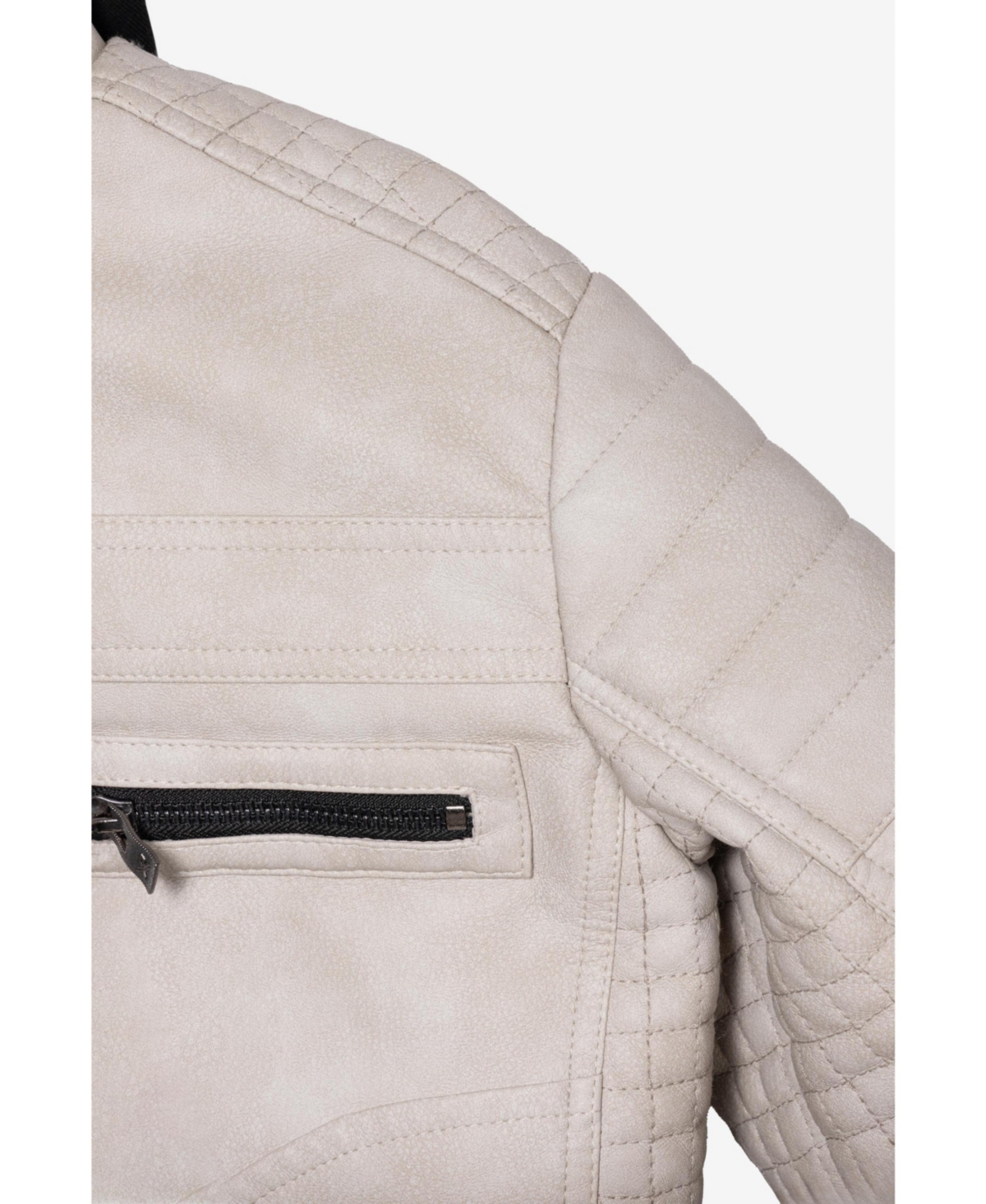 X Ray Boys Lined Moto Pu Leather Jacket With Removable Hood