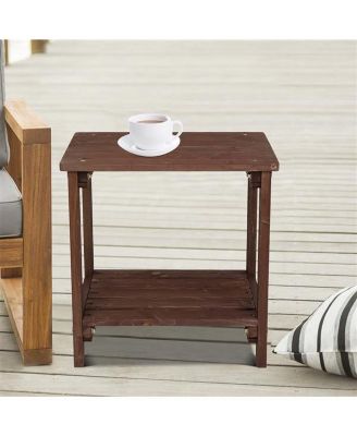 Rectangular Wood Side Table For Indoor & Outdoor