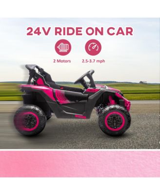 24V 7AH Ride on Car, 2 Seater 4 MPH Ride on UTV w/ Music,