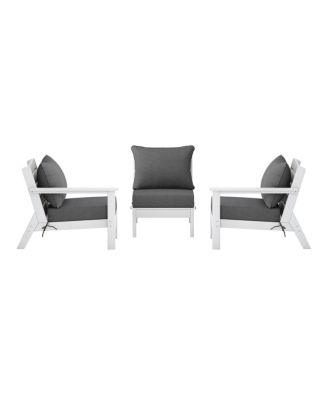 Outdoor Patio HDPE White Sectional Sofa with Patio Cushions