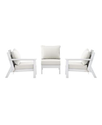 Outdoor Patio HDPE White Sectional Sofa with Patio Cushions
