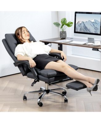 Microfibre Massage Office Chair with Heat, Reclining, Light