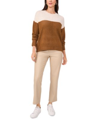Cozy Extended Shoulder Color Blocked Sweater 
