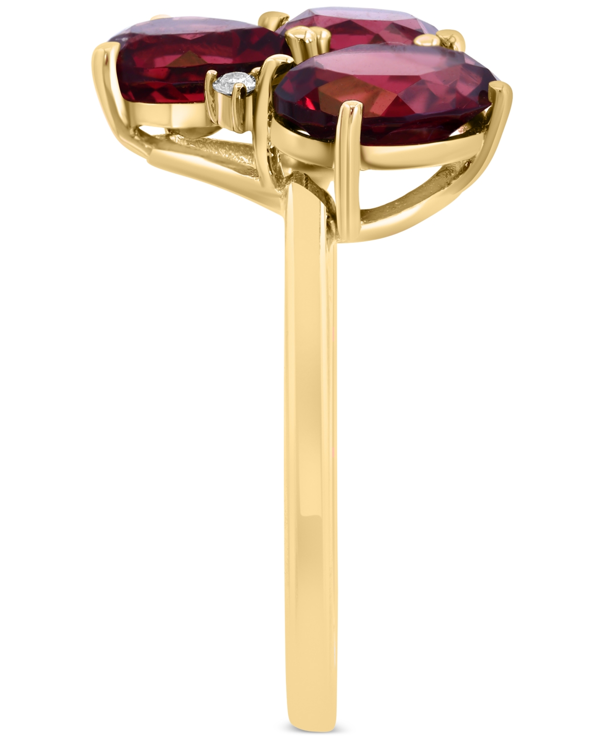 EFFY COLLECTION EFFY GARNET (3-3/4 CT. T.W.) & DIAMOND (1/20 CT. T.W.) MIXED CUT CLUSTER RING IN 14K GOLD 