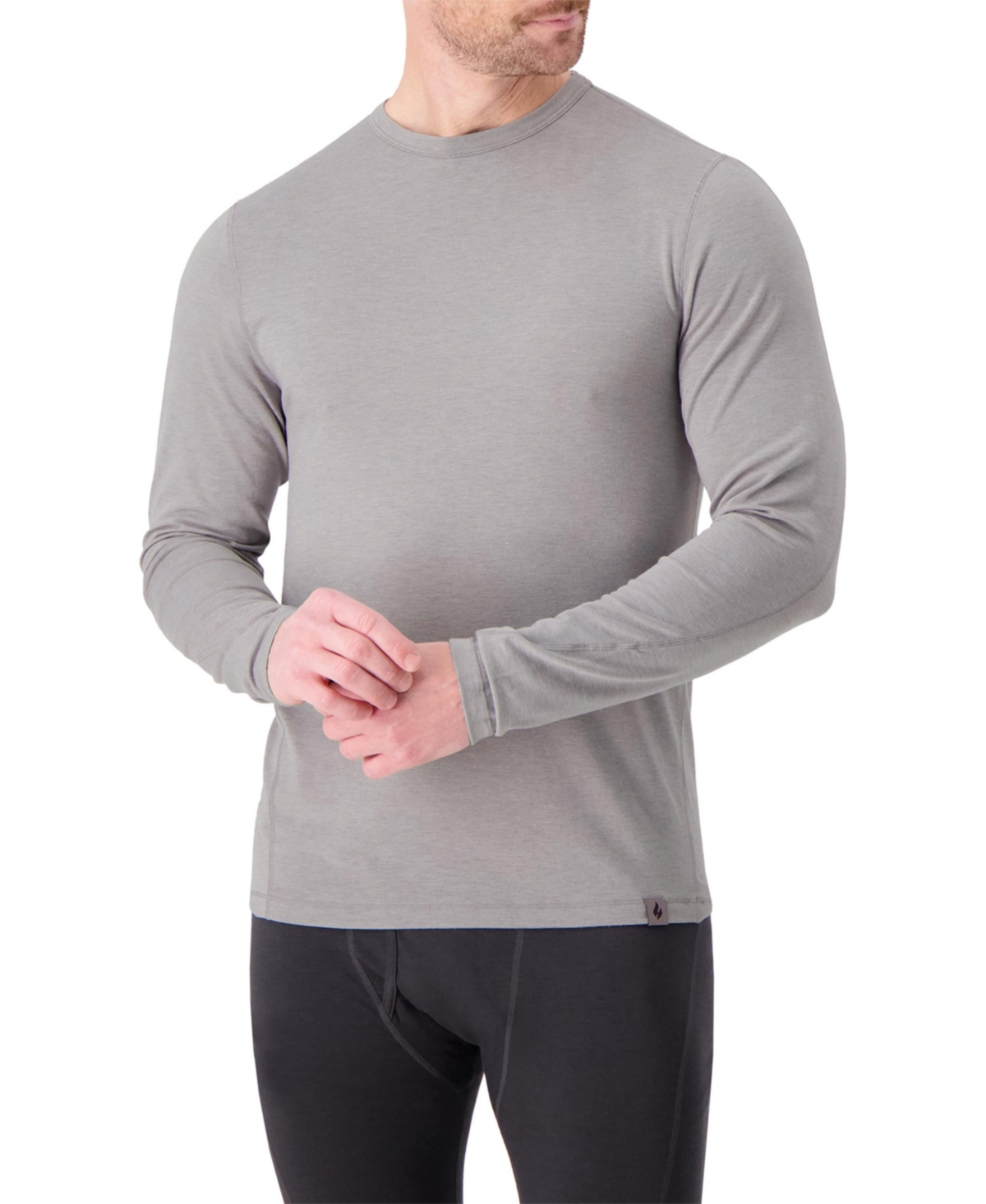 Heat Holders Men's Ultra Lite Cedrick Ceramic Thermal Long Sleeve Tee In Silver Gray
