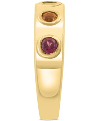 EFFY&reg; Multi-Gemstone Bezel Band (1/2 ct. t.w.) in Gold-Plated Sterling Silver