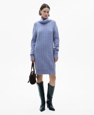 MANGO Women's Turtle Neck Knit Dress - Macy's