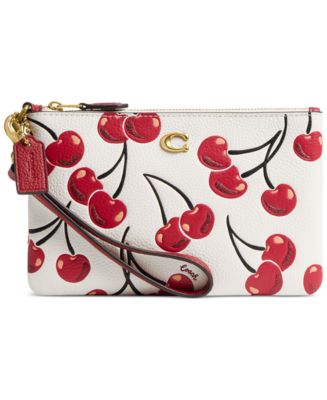 折りたたみ財布 COACH Pouch Wristlet With Cherry Print  CZ470 Coach Pouch Wristlet With Cherry Print CZ470 NWT