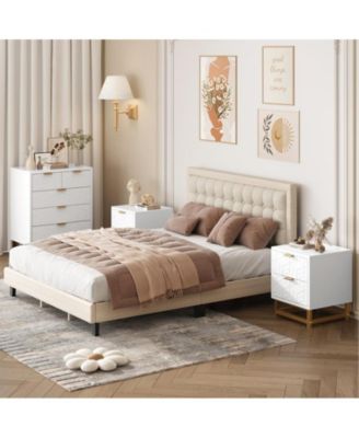 Dresser for Bedroom, 5 Drawer Dresser with Metal Legs, Modern Dresser Chest Organizer with Wide Storage, Chest of Drawers for Bedroom, Living Room, Entryway