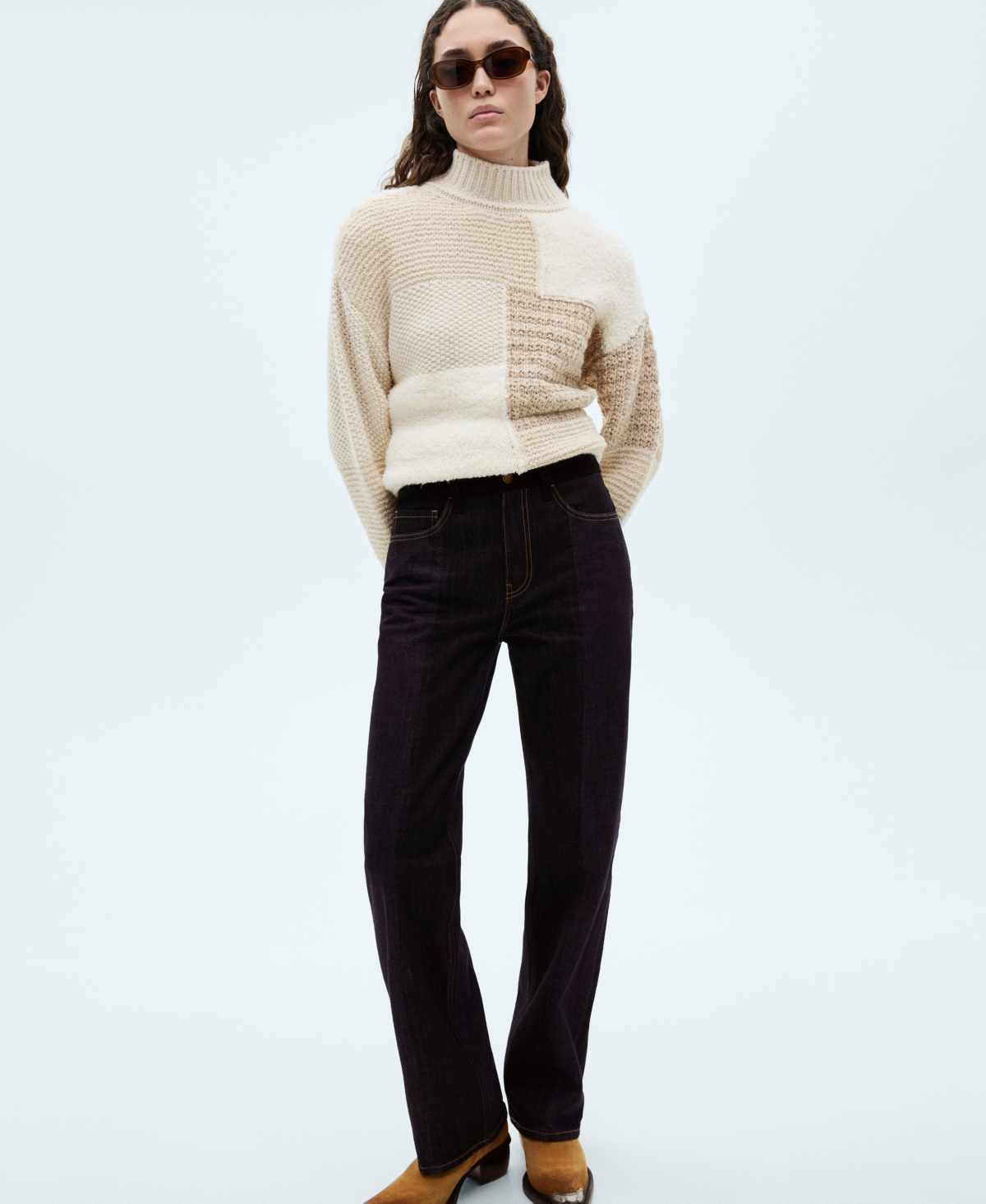 Mango Women's High Waist Straight Jeans