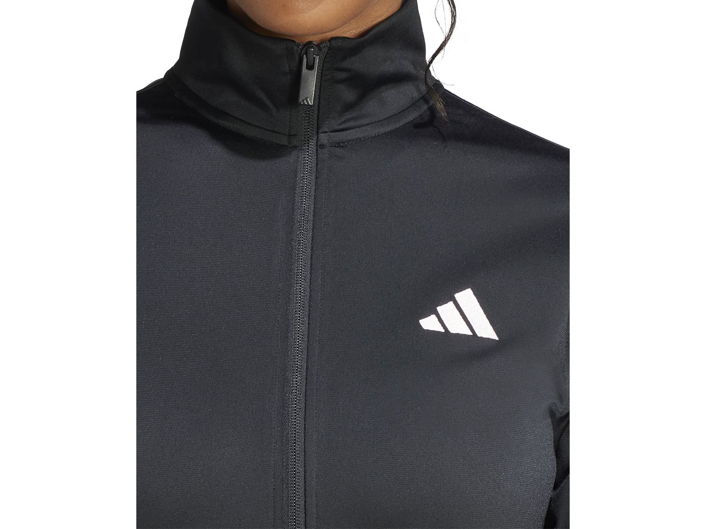 Женская куртка adidas Tricot 3-Stripes Track Jacket, цвет: Чёрный / Прозрачный розовый — фото 3