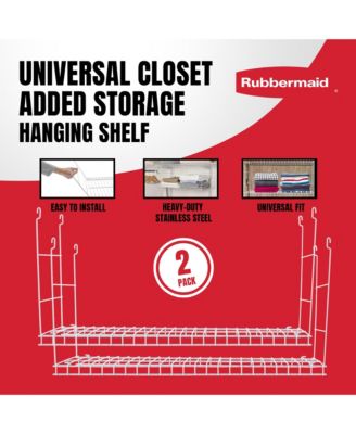 24&amp;quot; Universal Closet Steel Wire Added Storage Hanging Shelf (2 Pack)