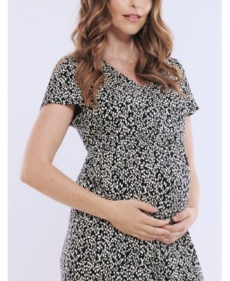 Maternity Short Sleeve V-Neck Flare Leg Jumpsuit - Motherhood