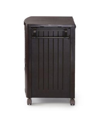 DCCW3000D 77 Quart Resin Wicker Patio Cooler with Cabinet & Wire Basket