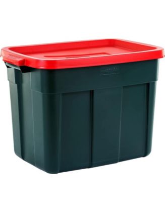 Rubbermaid Roughneck 18 Gal Plastic Holiday Storage Tote, Green and Red (6 Pack) - Macy's