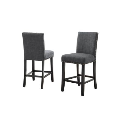 Set of 2 Counter Height Stools with Nailhead Trim-The Pop Home