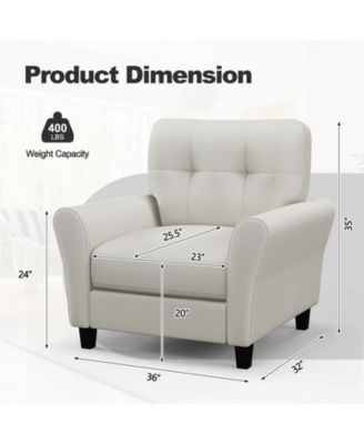 Modern Upholstered Accent Chair with Rubber Wood Legs