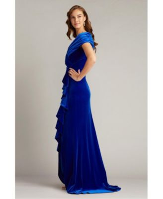 Women's Alvarez Velvet Waterfall Drape Gown