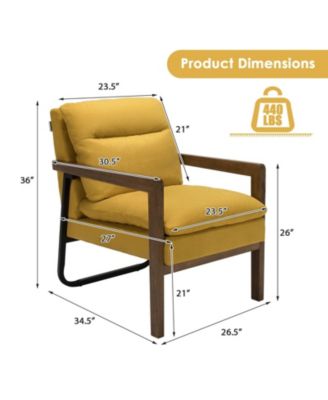 Single Sofa Chair with Extra-Thick Padded Backrest and Seat Cushion