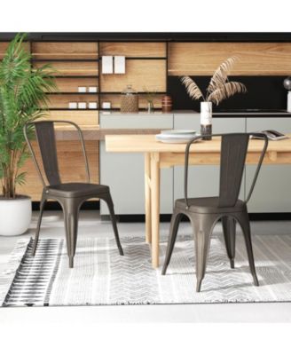 4 Pcs Modern Bar Stools with Removable Back and Rubber Feet-Gun