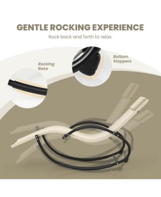 GOUUN Heavy-Duty Rocking Chair - 350lbs Capacity, UV-Resistant Fabric & Removable Headrest