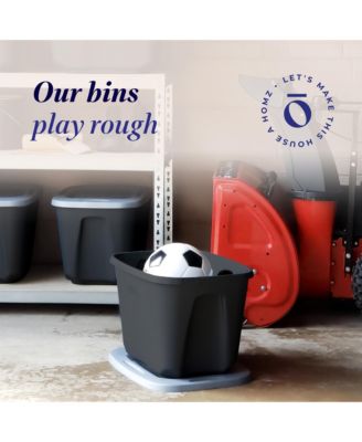 6610BKTS.10 10 Gallon Durable Molded Plastic Storage Bin with Secure Lid