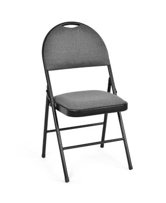 Set of 6 Folding Fabric Upholstered Metal Chairs