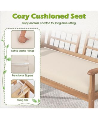 4 Piece Wood Patio Furniture with Armchairs Loveseat and Table-Off