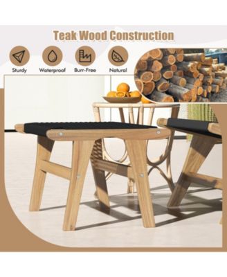 Mid Century Modern Accent Chair Farmhouse Handwoven Cordage with Ottoman