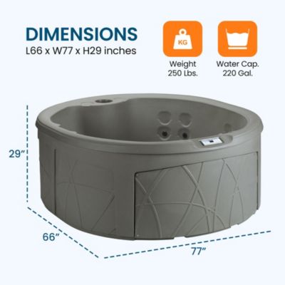 Key Largo Hot Tub Spa with 110 Volt Plug and Play and LED Light, Taupe