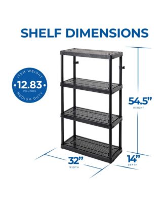 4 Shelf Fixed Height Medium Duty Storage Unit, Black (3 Pack)