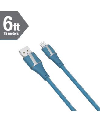 Leather Tipped 6 Foot MFI Certified Sync and Charge Lightning Cable
