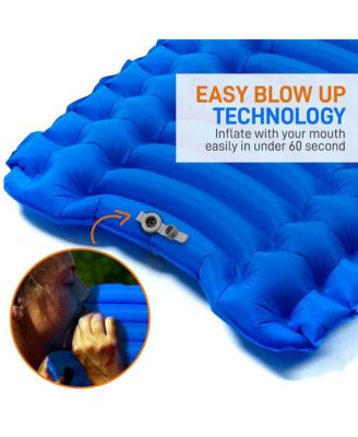 Ultralight Sleeping Pad with Carrying Bag, Compact & Lightweight, Blue