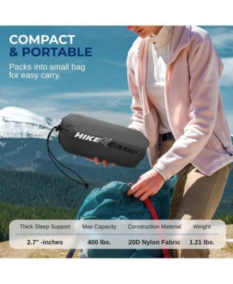 Ultralight Sleeping Pad with Carrying Bag, Compact & Self-Inflating, Gray