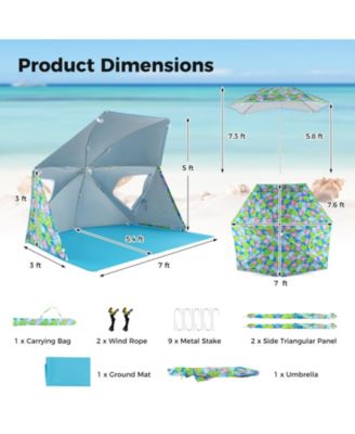 UPF50+ Sun Protection Beach Umbrella Tent with Portable Carrying Bag