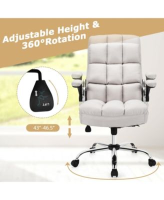 Adjustable Swivel Office Chair with High Back and Flip-up Arm