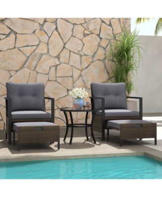 4 Piece Outdoor Furniture Set with Glass Topped Table