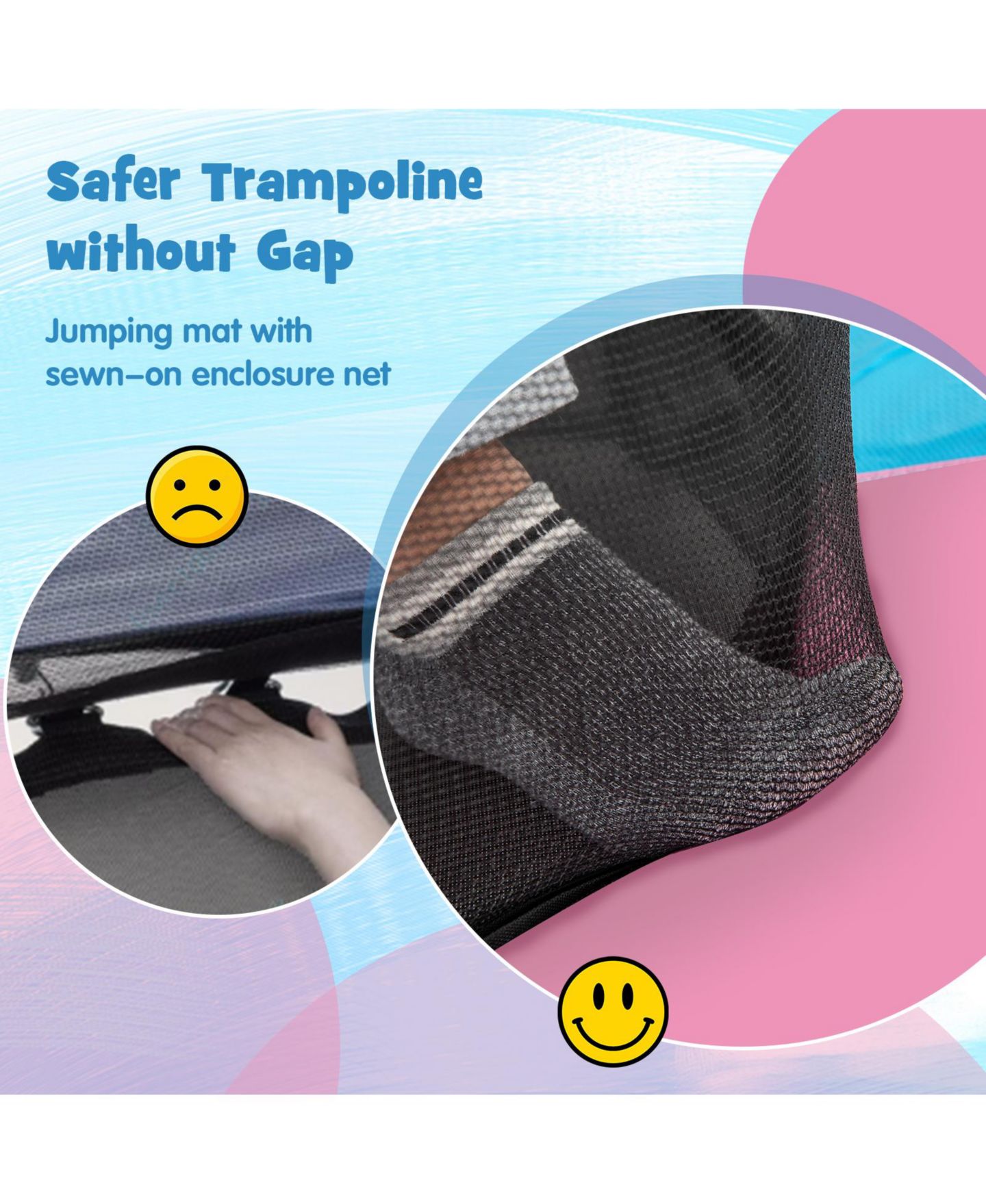 Детская игрушка GOUUN 55 in Kids Trampoline with Safety Enclosure Net and Elastic Ropes — фото 9