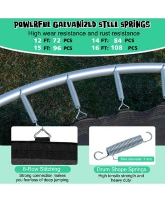 12/14/15/16 Feet Outdoor Recreational Trampoline with Ladder and Enclosure Net